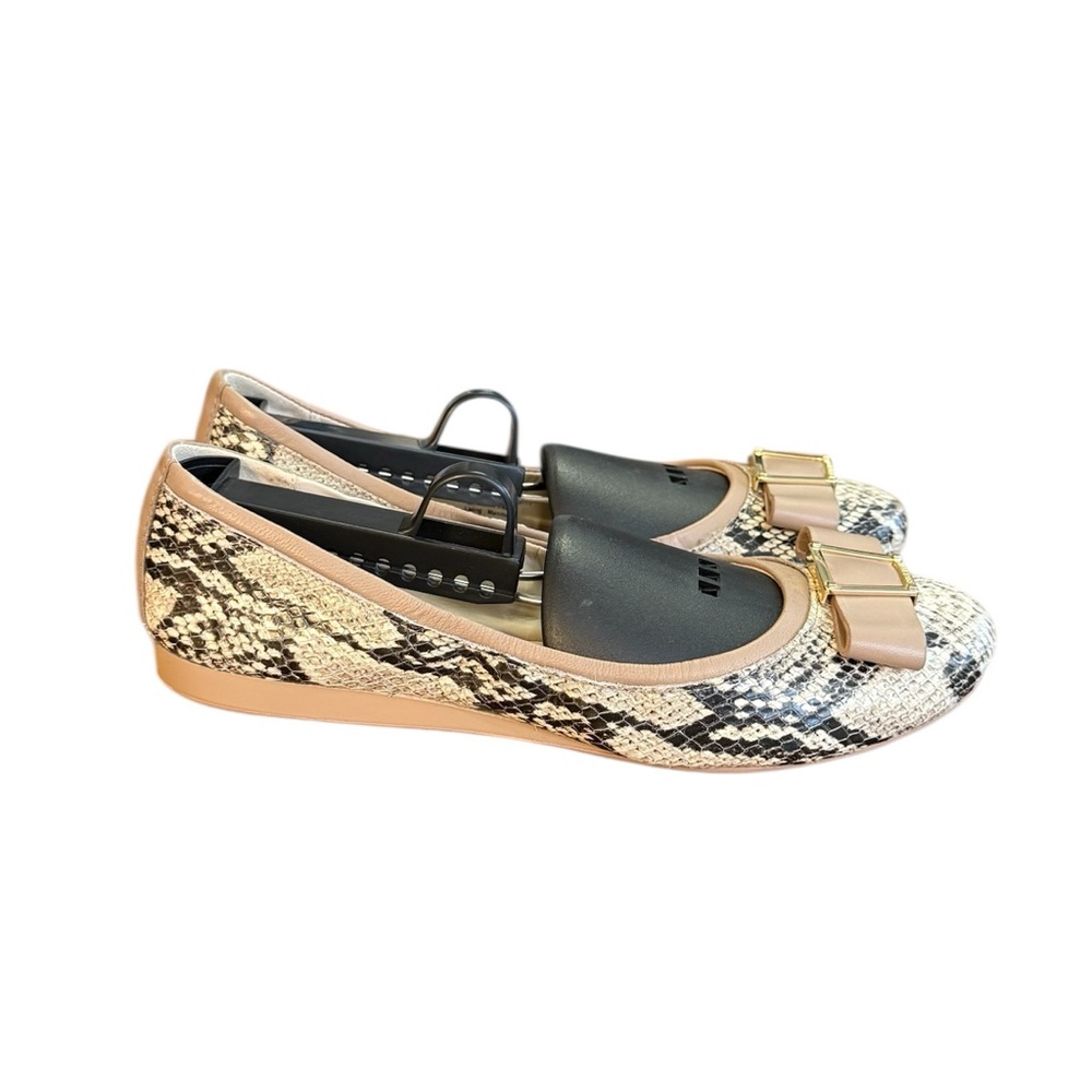 Cole Haan Emory Bow Ballet Flat in Roccia Snake Print Women’s Size 8 B